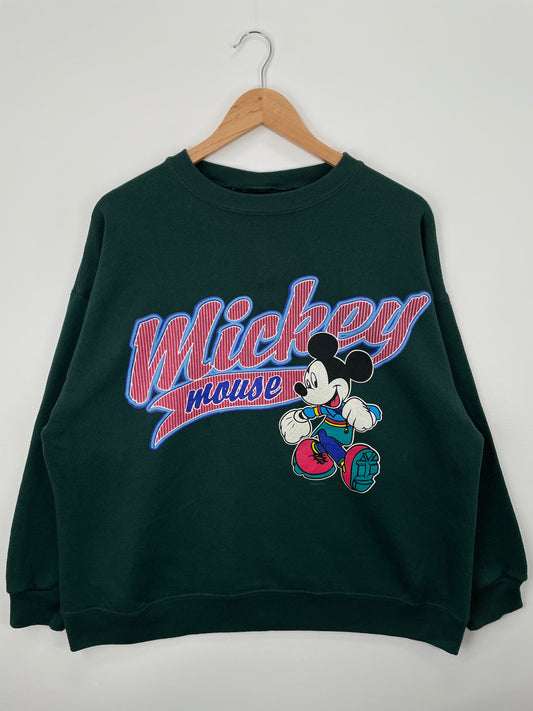 90’s DISNEY MICKEY Size No Tag (Approx.XL) Vintage Sweat-Shirt / A1240