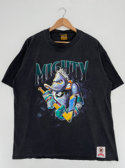 90's ANAHEIM MIGHTY DUCKS Made in USA Size L Vintage NHL T-Shirts / A3206
