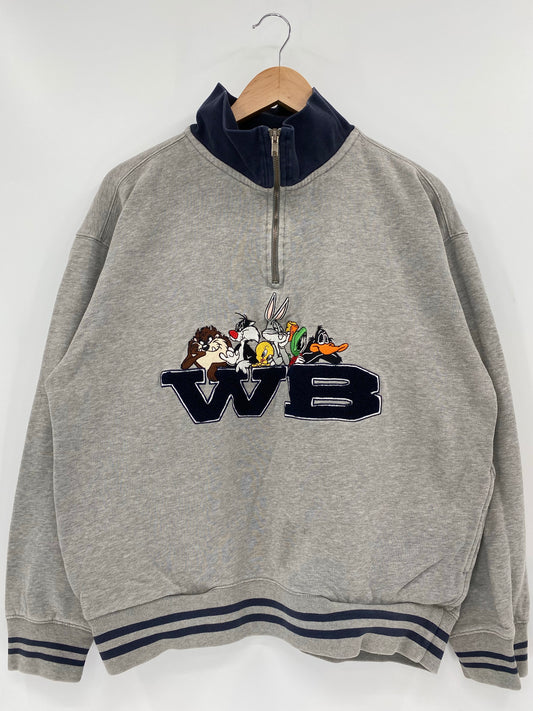 1997 LOONEY TUNES Size L Vintage Half Zip Sweat-shirt / K6407