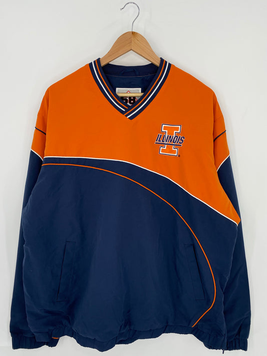 Vintage ILLINOIS Size XL College Nylon Jacket / K5968