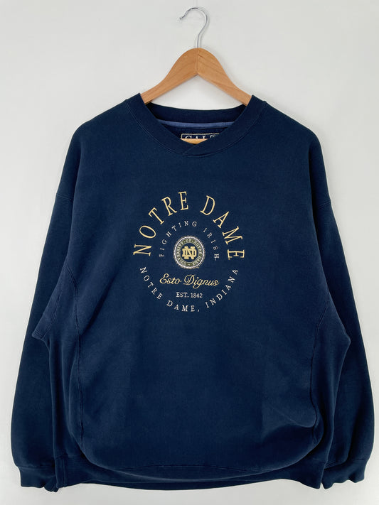Vintage NOTRE DAME Size XL College Sweat-shirt / E185