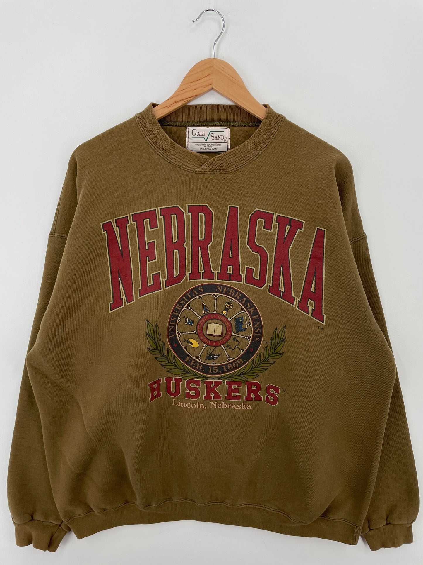 90’s NEBRASKA BUSKERS Size Approx.XL Vintage College Sweat-Shirt / A6917