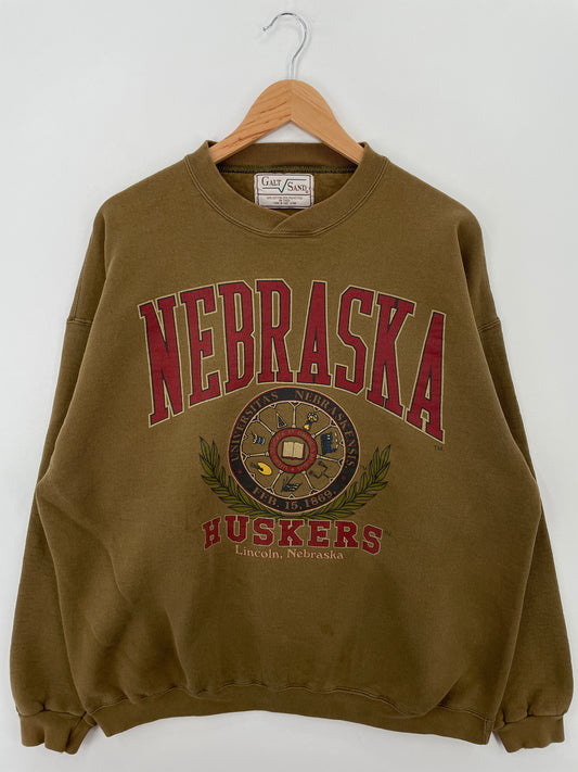 90’s NEBRASKA BUSKERS Size Approx.XL Vintage College Sweat-Shirt / A6917