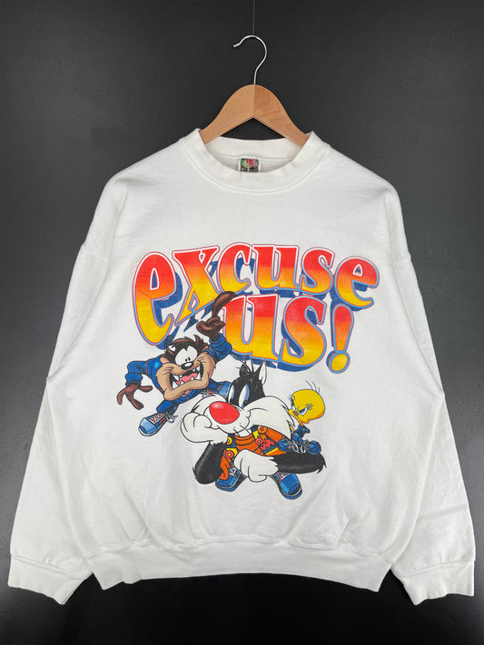 90's LOONEY TUNES Made in USA Size XL Vintage Sweat-shirt / A299