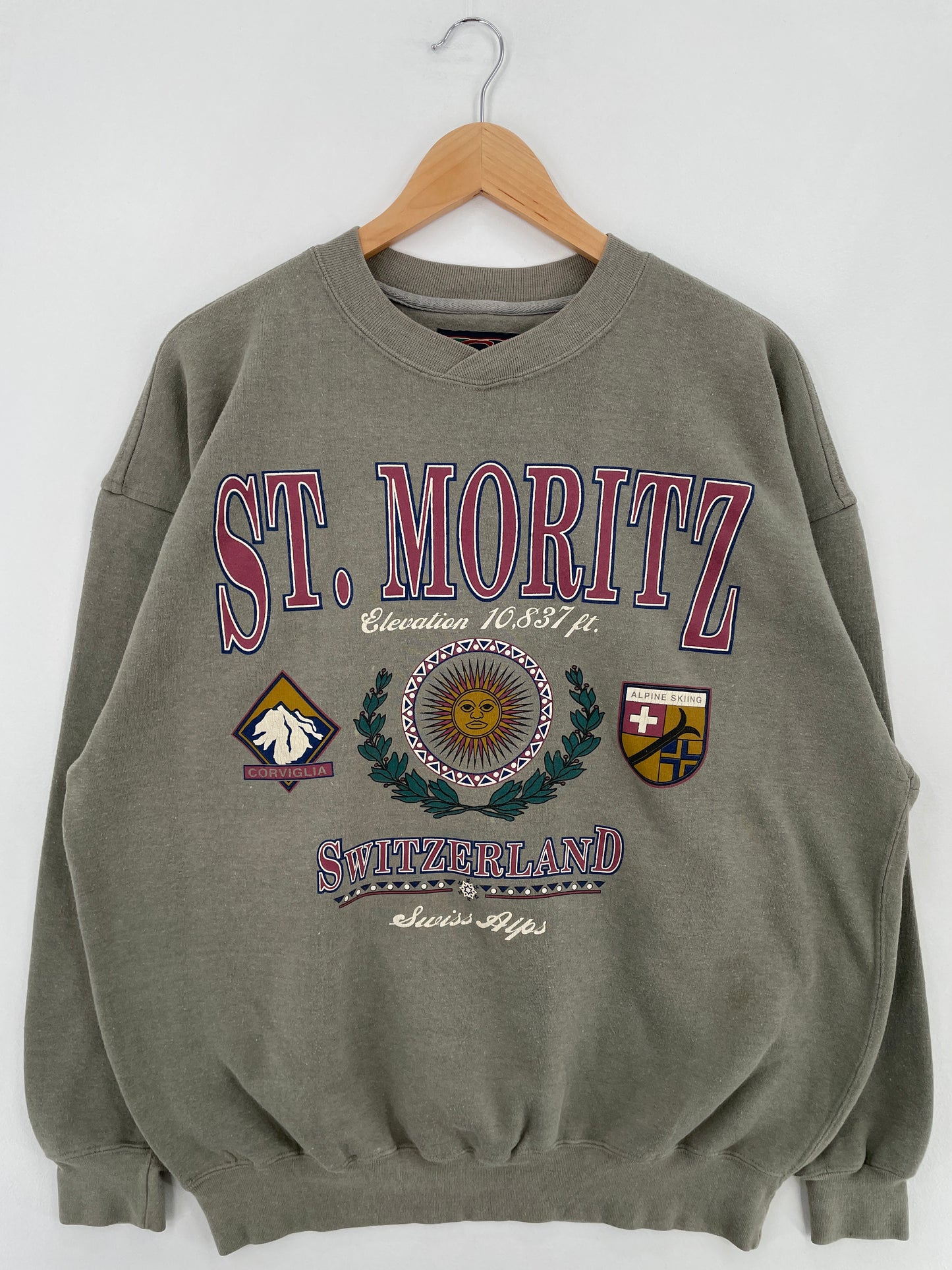 Vintage ST. MORITZ Size XL College Sweat-shirt / E1132