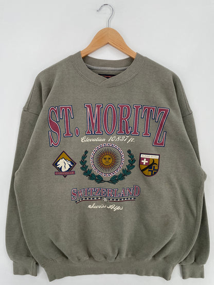 Vintage ST. MORITZ Size XL College Sweat-shirt / E1132
