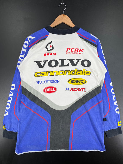 90's VOLVO Made in USA Size NO Tag (Approx.XL) Vintage Racing Long Sleeve T-Shirt / E3896T