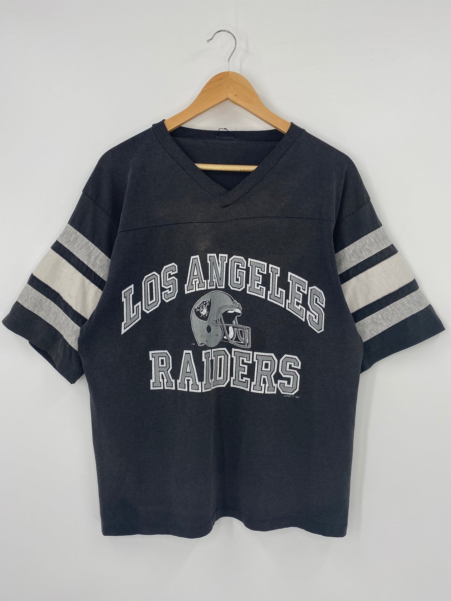 90’s LOS ANGELES RAIDERS Size No Tag( approx. M) Vintage NFL T-shirt / K4921