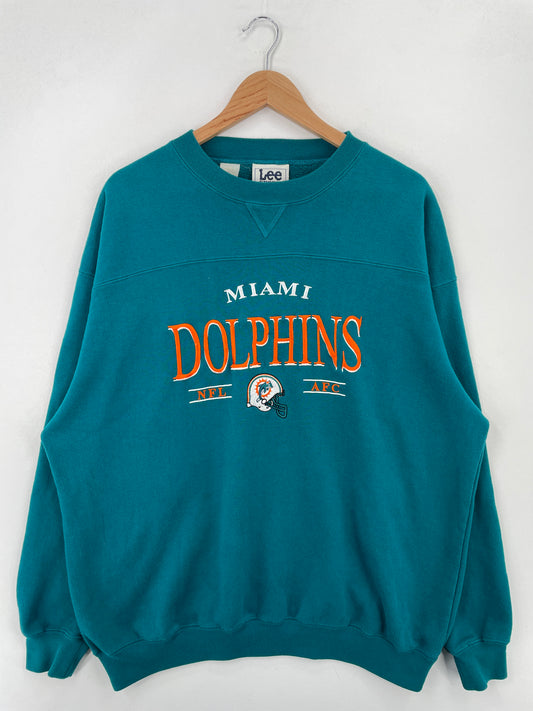 Vintage MIAMI DOLPHINS Size XL NFL College Sweat-Shirt / A7431