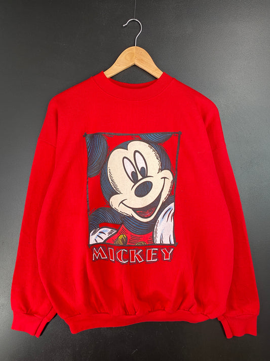 .90's DISNEY MICKEY Made in USA Size XL Vintage Sweat-shirt / A9594