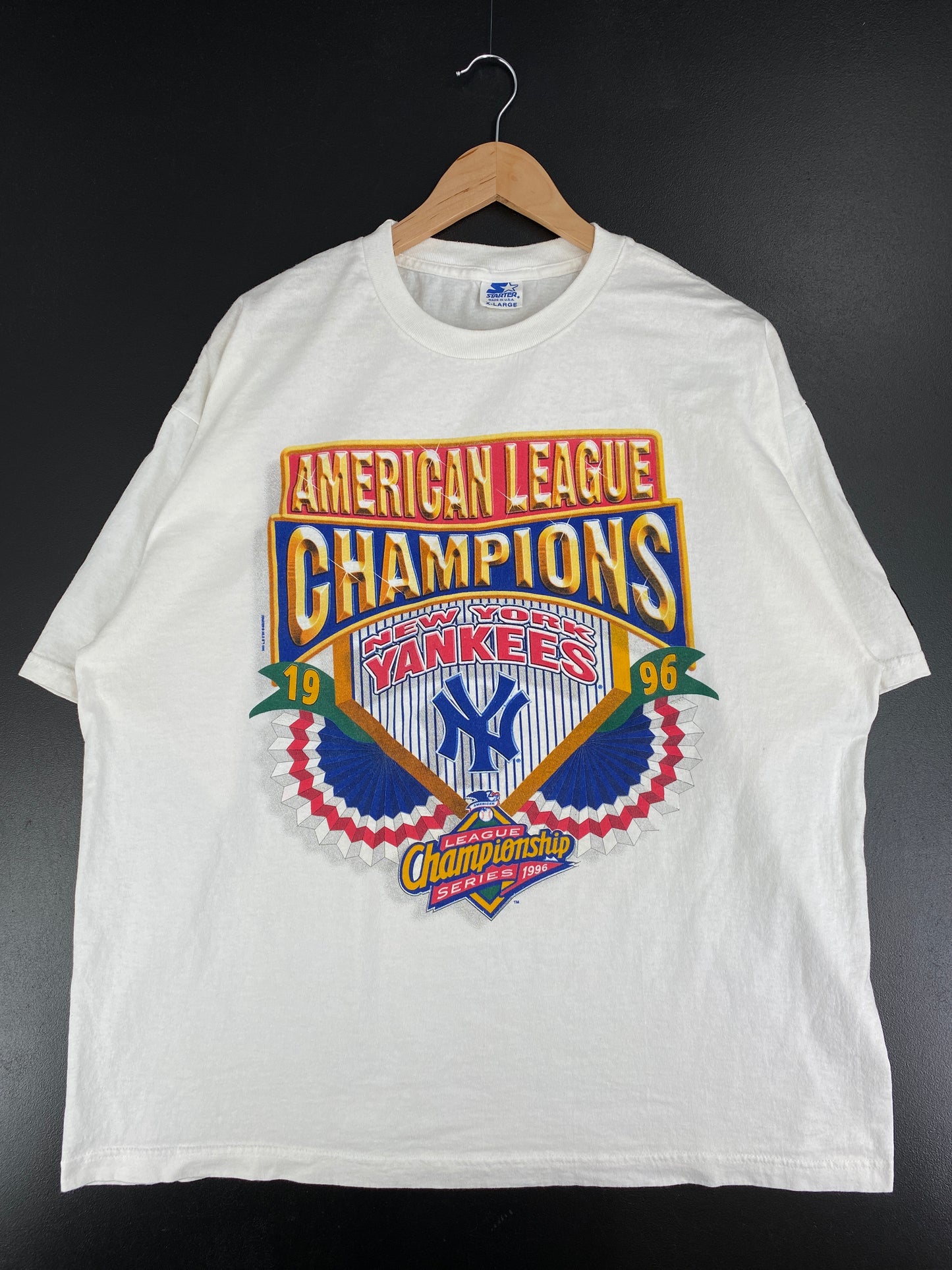 .1996 STARTER x NEW YORK YANKEES Made in USA Size XL Vintage MLB T-Shirt / A5196