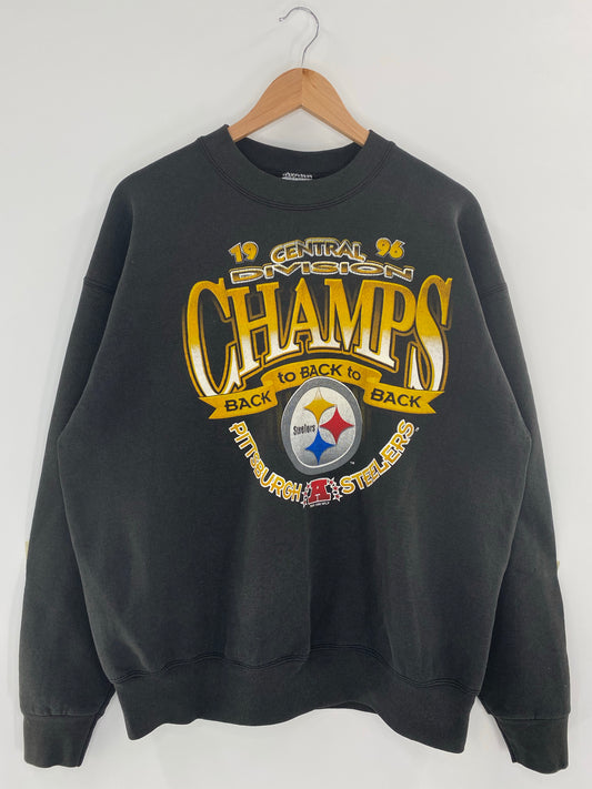 1996' PITTSBURGH STEELERS Made in USA Size XL Vintage NFL Sweat-shirt / K5231