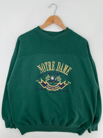 90's NOTRE DAME Size L Vintage College Sweat-shirt / E2806S