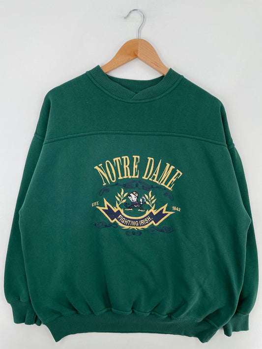 90's NOTRE DAME Size L Vintage College Sweat-shirt / E2806S