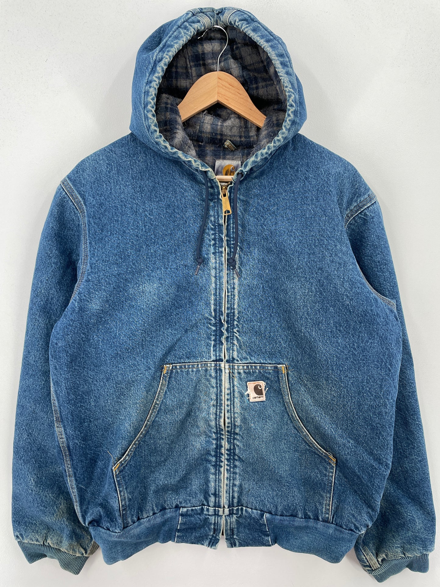 Vintage CARHARTT Size M Hoodie Denim Jacket / A7300