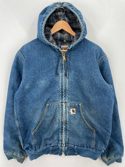 Vintage CARHARTT Size M Hoodie Denim Jacket / A7300