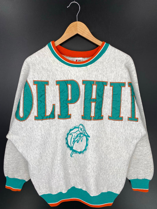 90’s MIAMI DOLPHINS Size No Tag (Approx.L) NFL Sweat-Shirt/ K8078