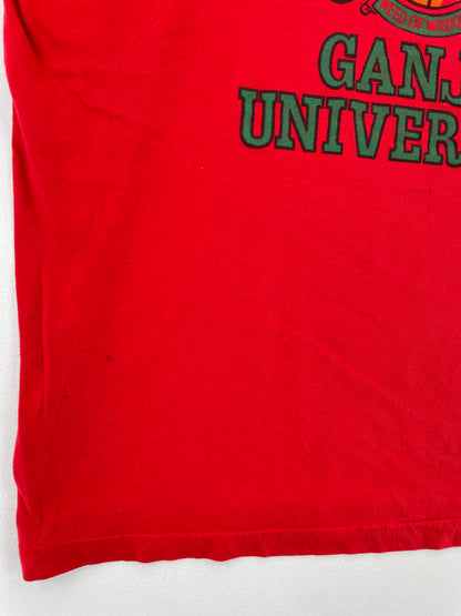 Vintage GANJA UNIVERSITY Size XL Vintage College T-Shirt / E4409T
