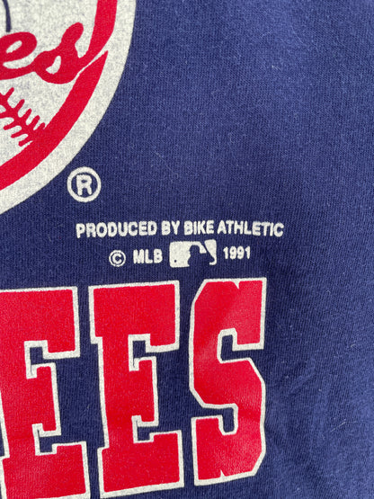 1991 NEW YORK YANKEES Made in USA Size L Vintage MLB T-shirt / E6348T