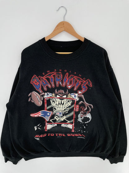 1995 NEW ENGLAND PATRIOTS x LOONEY TUNES Size No Tag(Approx.XL) Vintage Sweat-Shirt / A2721