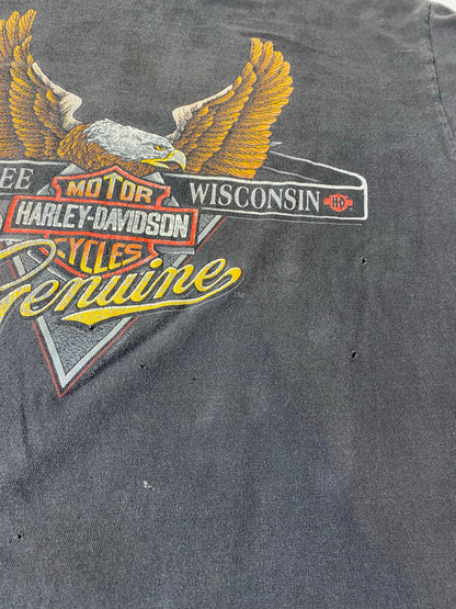 1987 HARLEY DAVIDSON Made in USA Size L Vintage T-Shirt / K4313