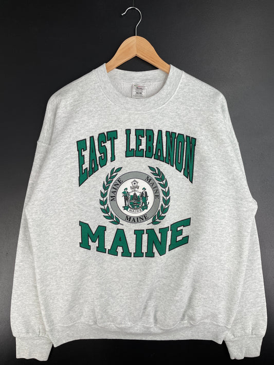 90's EAST LEBANON MAINE Size XL Vintage College Sweat-shirt / E1220
