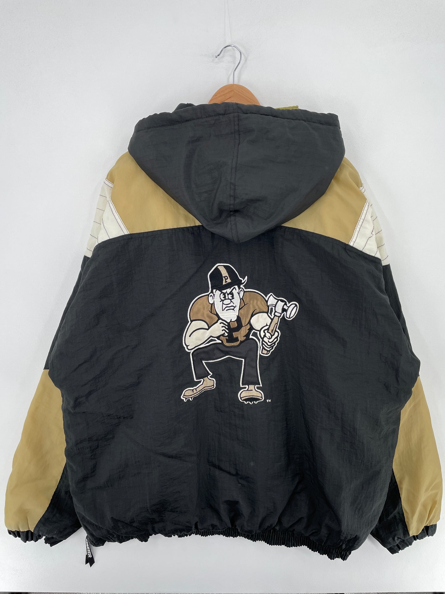 90’s STARTER x PURDUE BOILERMAKERS Size XXL Vintage Padded Nylon Jacket / E768