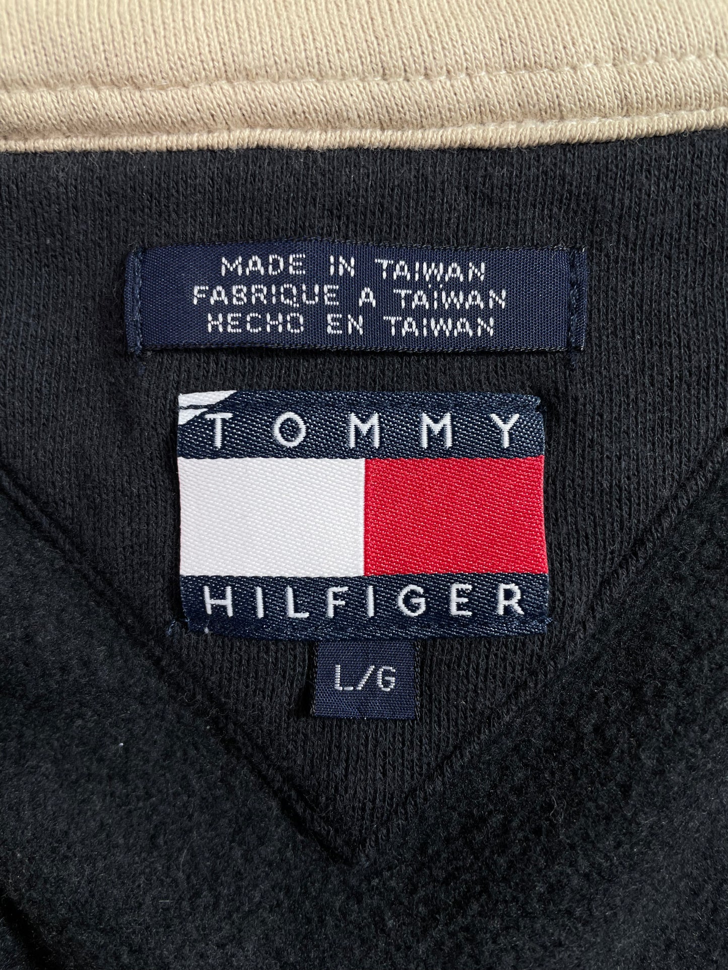 90's TOMMY HILFIGER Size L Vintage Half Zip-up Sweat-shirt / A2203