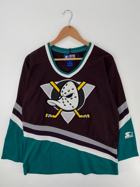 90’s STARTER x ANAHEIM MIGHTY DUCKS Size M NHL Hockey Game Shirt / A661