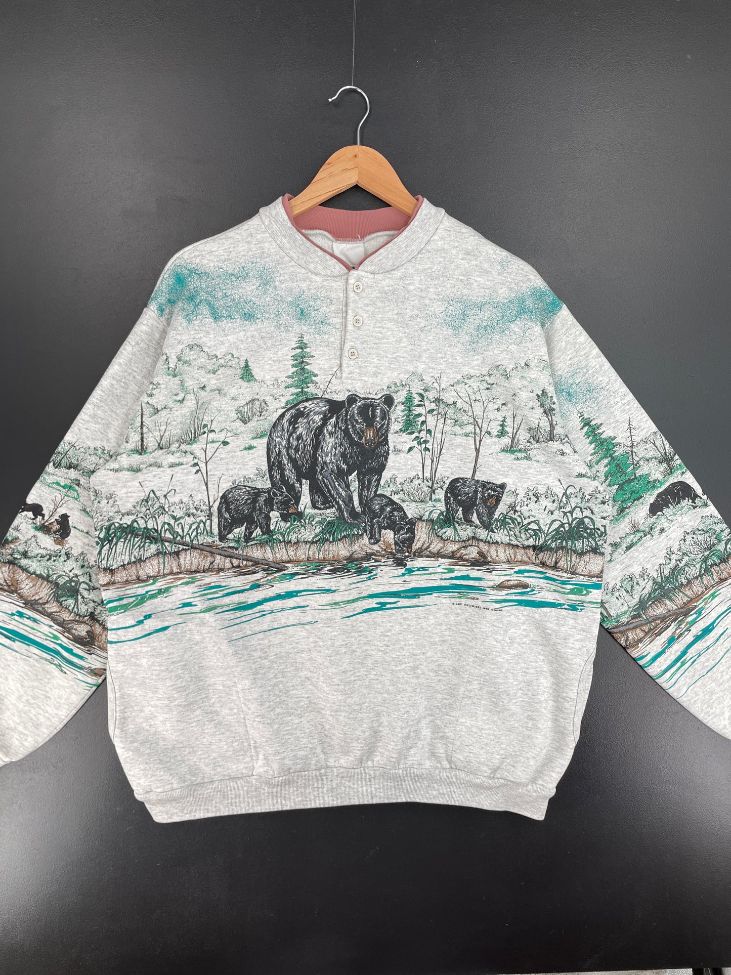 90's BEAR Made in USA Size XXL Vintage Animal Sweat-Shirt / E4760S
