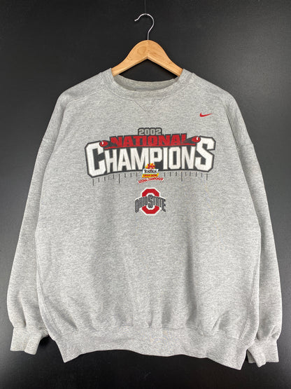 2002 NIKE OHIO STATE FIESTA BOWL NATIONAL CHAMPIONS Size XL Vintage College Hoodie Sweat-shirt / A5601