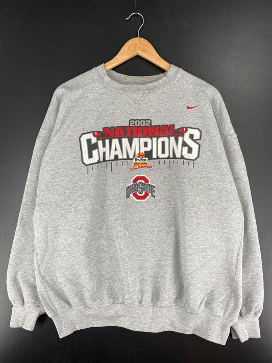 2002 NIKE OHIO STATE FIESTA BOWL NATIONAL CHAMPIONS Size XL Vintage College Hoodie Sweat-shirt / A5601