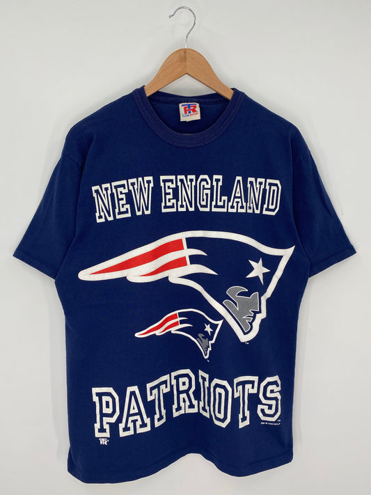 1995 NEW ENGLAND PATRIOTS Made in USA Size L Vintage NFL T-shirt / K9378