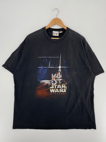 2004 DISNEY MICKEY & MINNIE STAR WARS WEEKENDS Size Approx.XXL Vintage T-Shirts / A5335