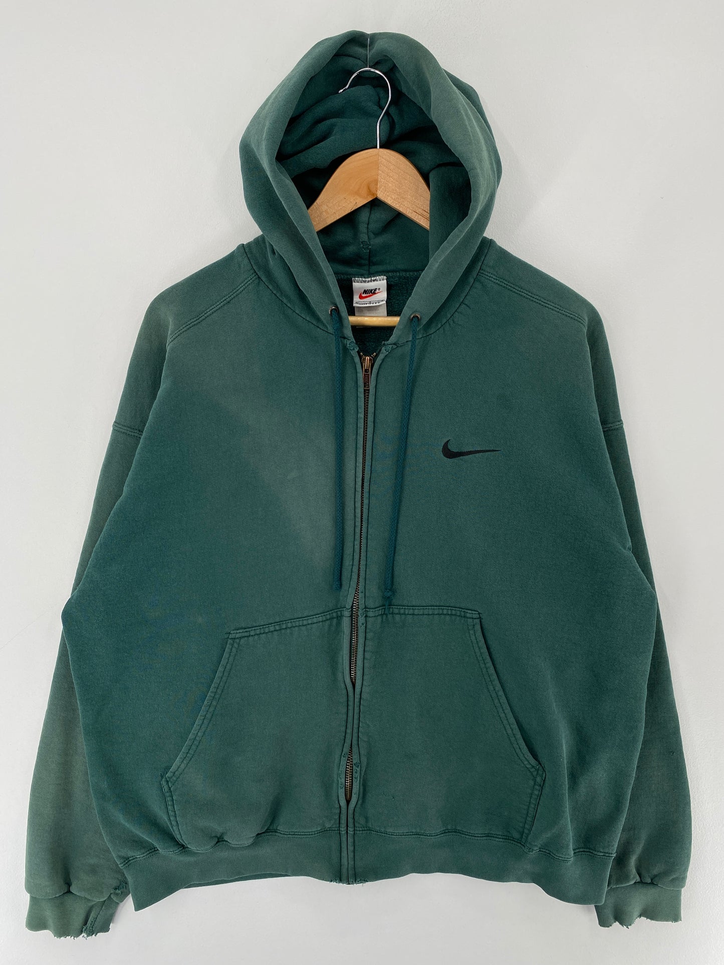 90's NIKE MINI SWOOSH Made in USA Size L Vintage Zip up Hoodie Sweat-shirt / E5702S