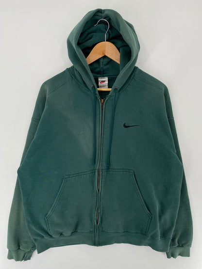 90's NIKE MINI SWOOSH Made in USA Size L Vintage Zip up Hoodie Sweat-shirt / E5702S