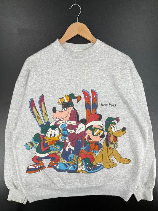 90's DISNEY MICKEY AND FRIENDS x NEW YORK Made in USA Size XL Vintage Sweat-Shirt / A1775
