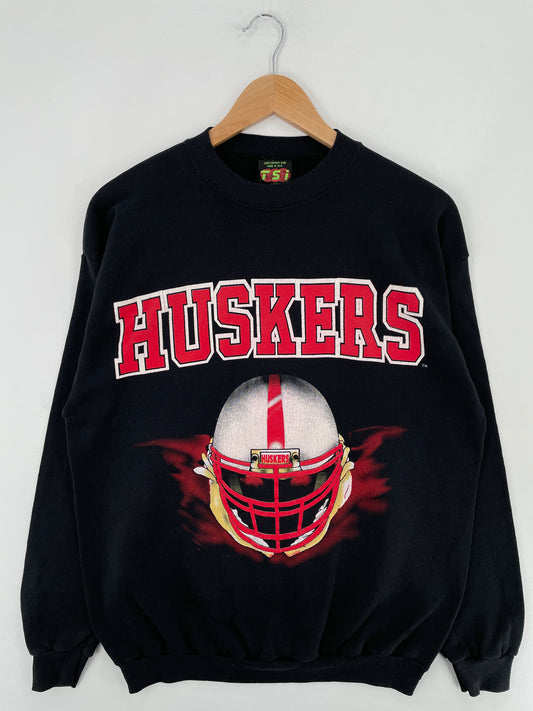 90's NEBRASKA HUSKERS Made in USA Size L Vintage College Sweat-shirt / E3109S