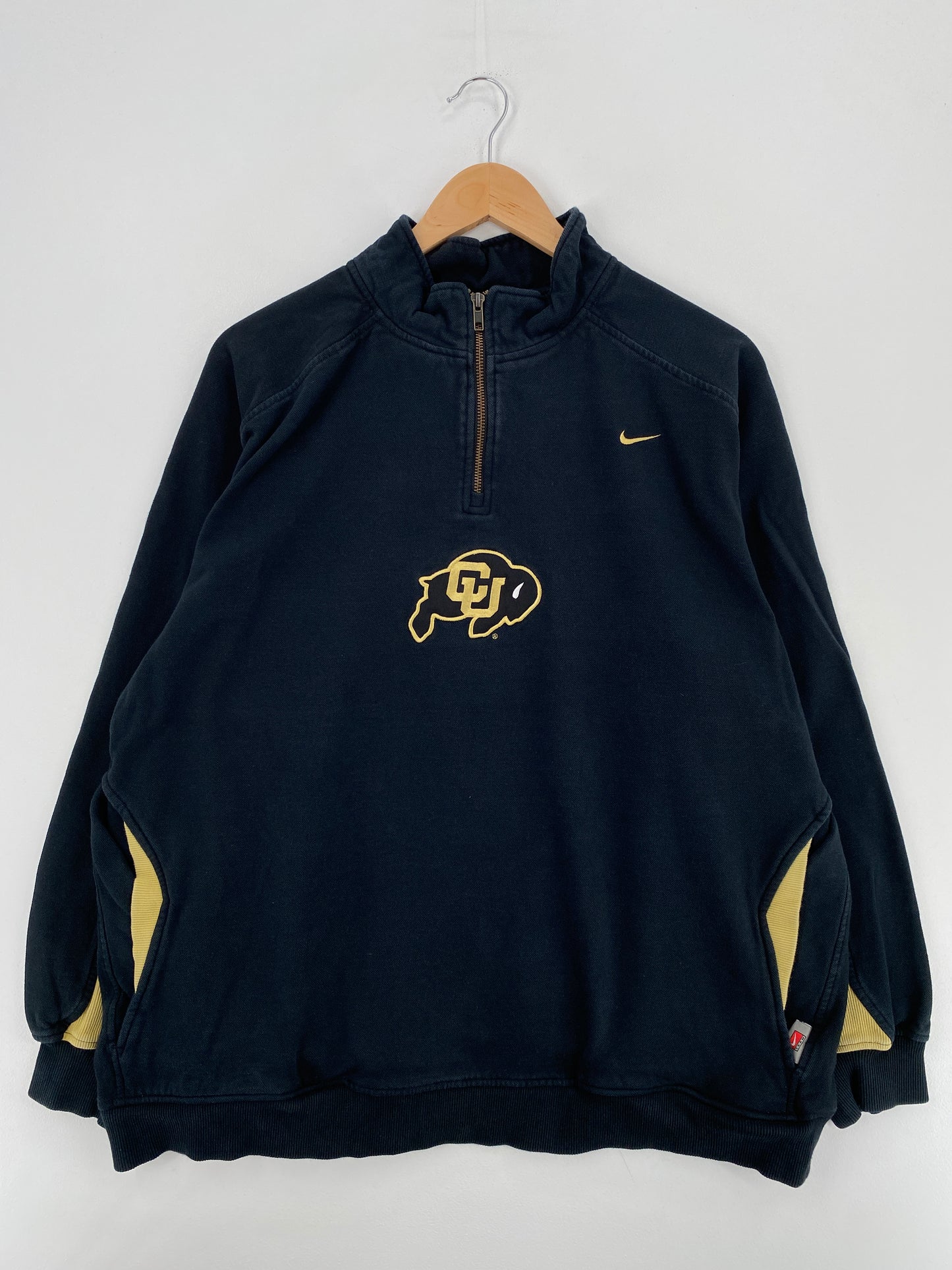 00' NIKE UNIVERSITY OF COLORADO Size XL Vintage College Half Zip Sweat-shirt / A5605