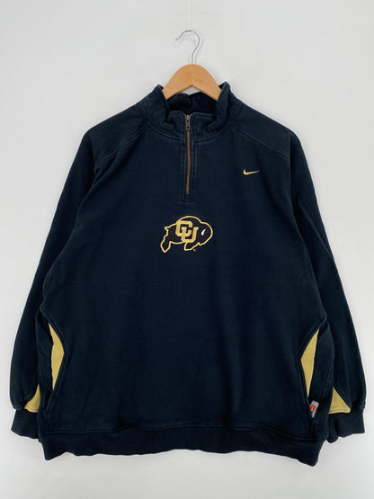 00' NIKE UNIVERSITY OF COLORADO Size XL Vintage College Half Zip Sweat-shirt / A5605