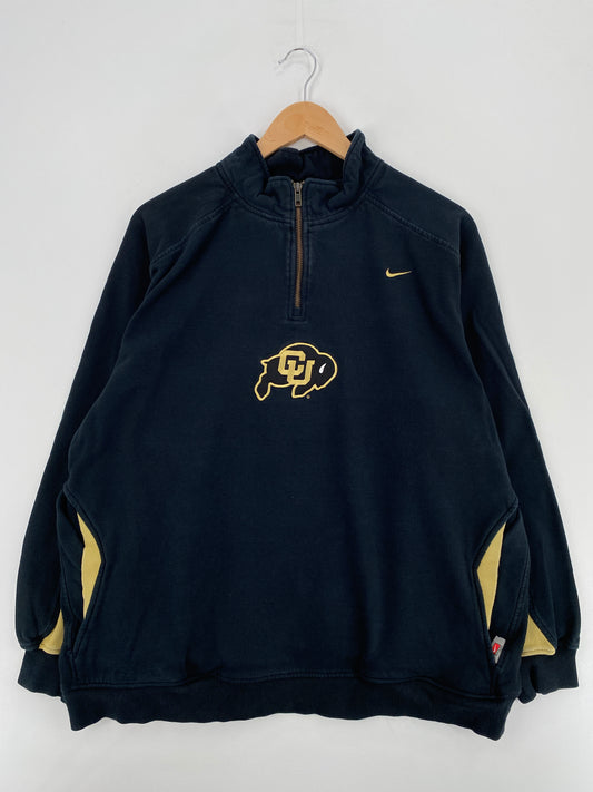00' NIKE UNIVERSITY OF COLORADO Size XL Vintage College Half Zip Sweat-shirt / A5605