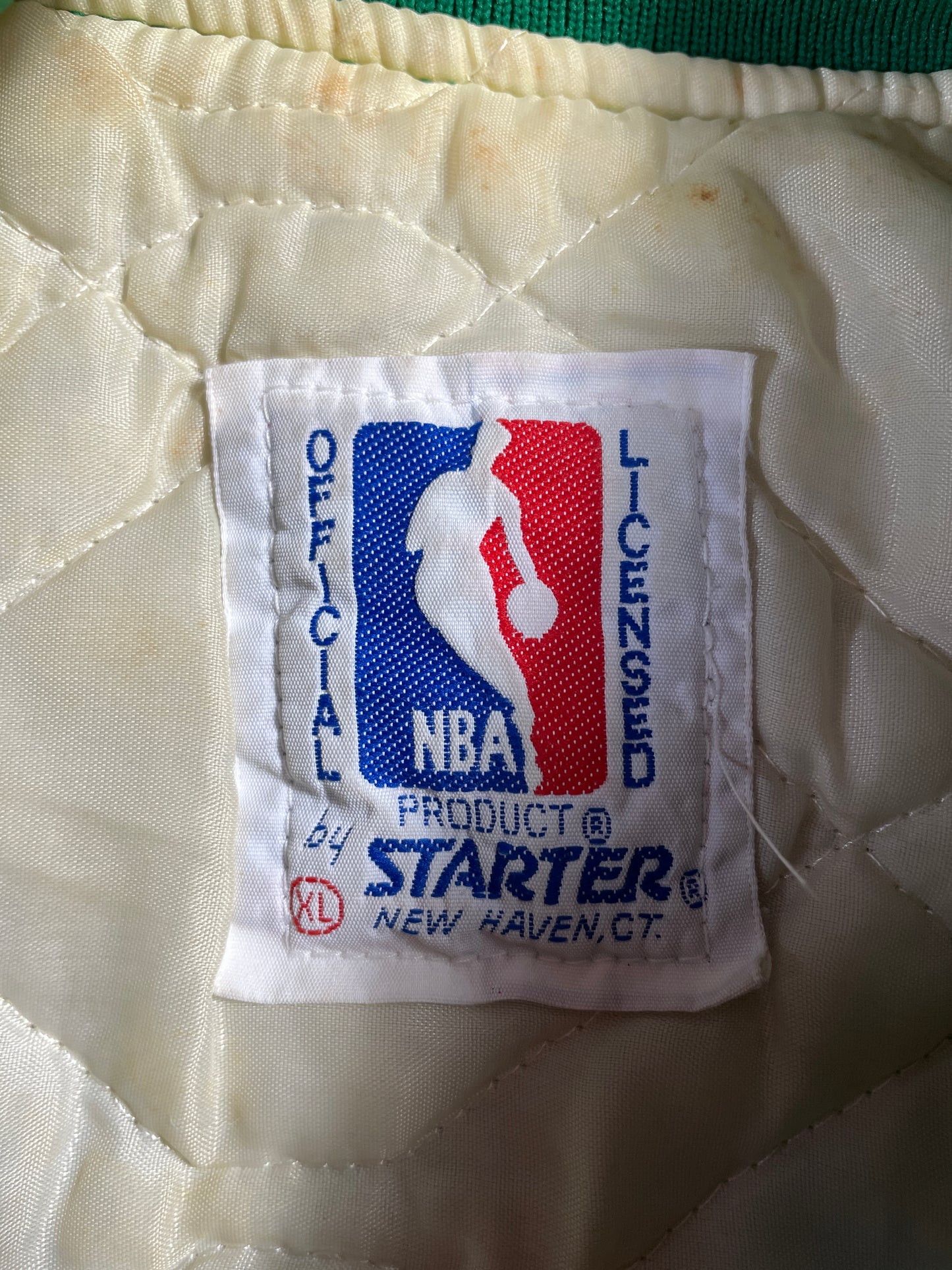 90's STARTER x BOSTON CELTICS Made in USA Size XL Vintage NBA Nylon Padded Jacket / E863