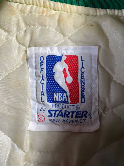 90's STARTER x BOSTON CELTICS Made in USA Size XL Vintage NBA Nylon Padded Jacket / E863