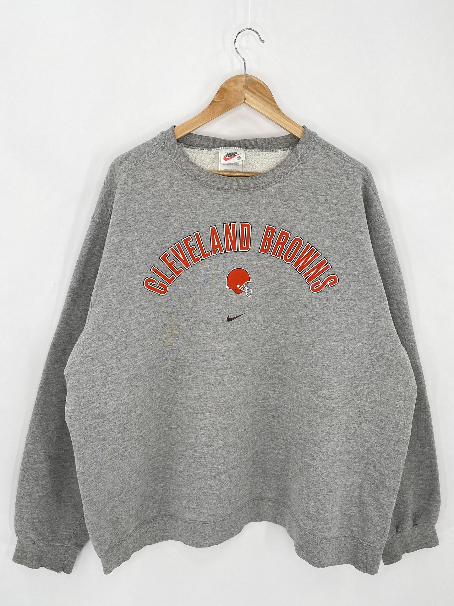 90’s NIKE Cleveland Browns Size XXL Made in USA Vintage NFL Sweat-shirt / K5331