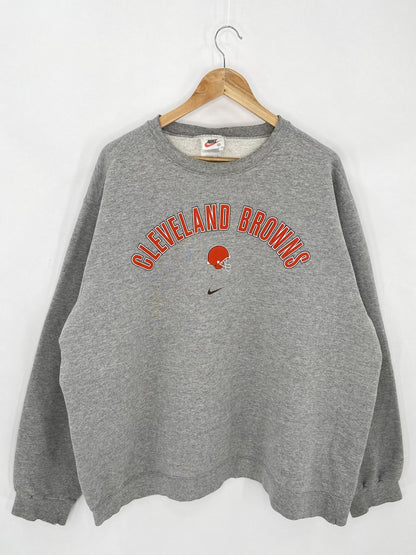 90’s NIKE Cleveland Browns Size XXL Made in USA Vintage NFL Sweat-shirt / K5331