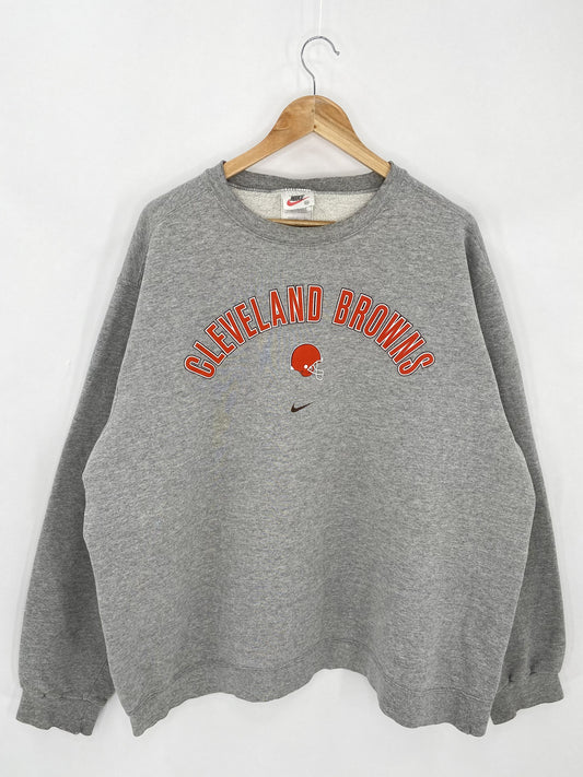 90’s NIKE Cleveland Browns Size XXL Made in USA Vintage NFL Sweat-shirt / K5331