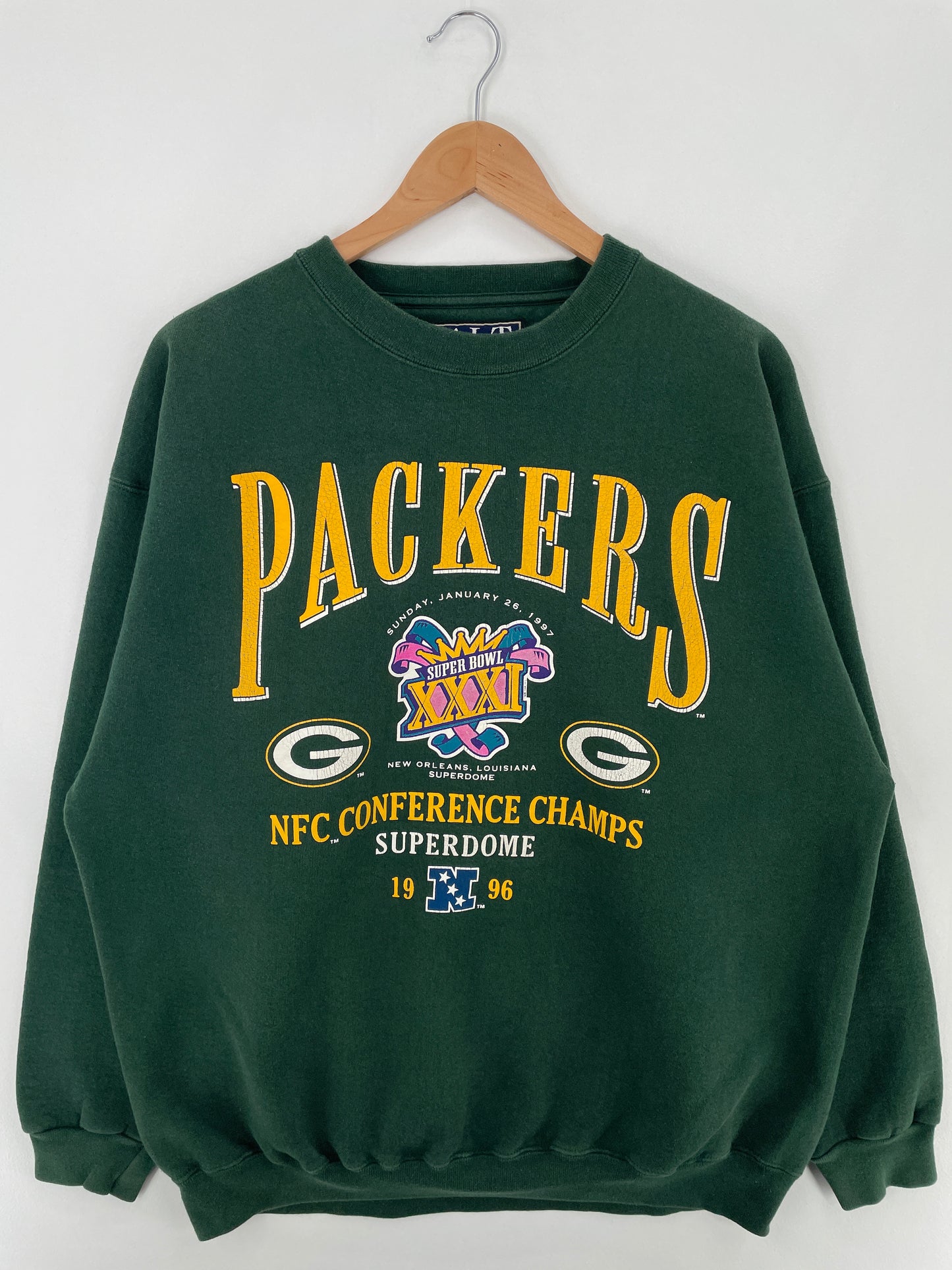 1996 GREEN BAY PACKERS Size Approx.XL Vintage NFL Sweat-shirt / E17