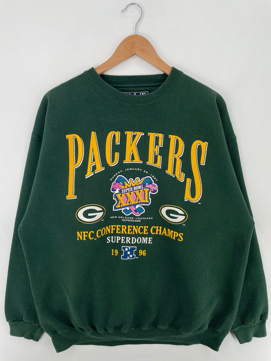 1996 GREEN BAY PACKERS Size Approx.XL Vintage NFL Sweat-shirt / E17
