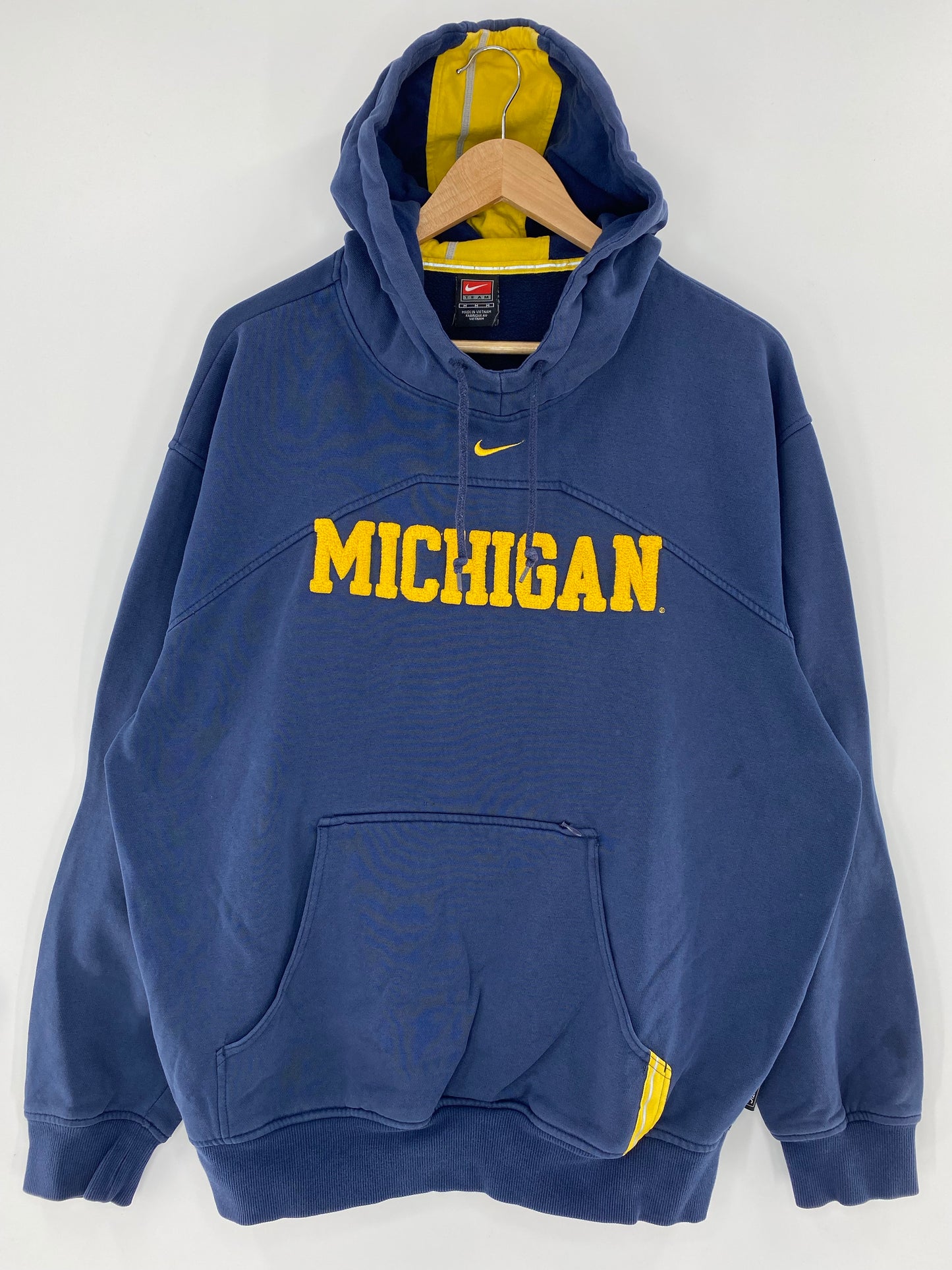 00' NIKE UNIVERSITY OF MICHIGAN Size M Vintage Hoodie Sweat-Shirt / K5748