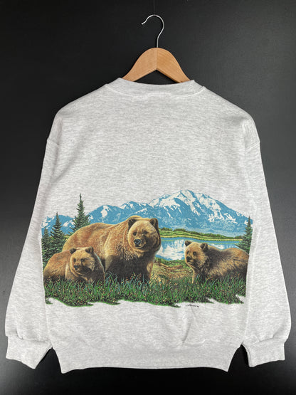 90's BEAR ALASKA Made in USA Size L Vintage Animal Sweat-Shirt / E2840S